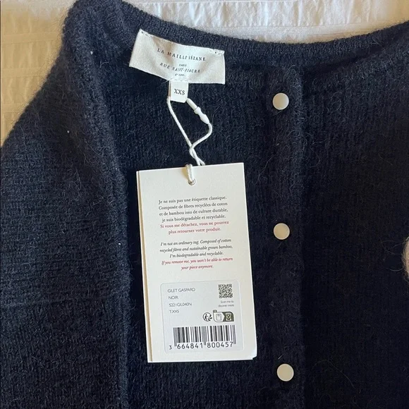 Bundle of 3 Sezane Gaspard cardigans, black (NWT)/red/light beige (NWT), all xxs - Picture 4 of 8